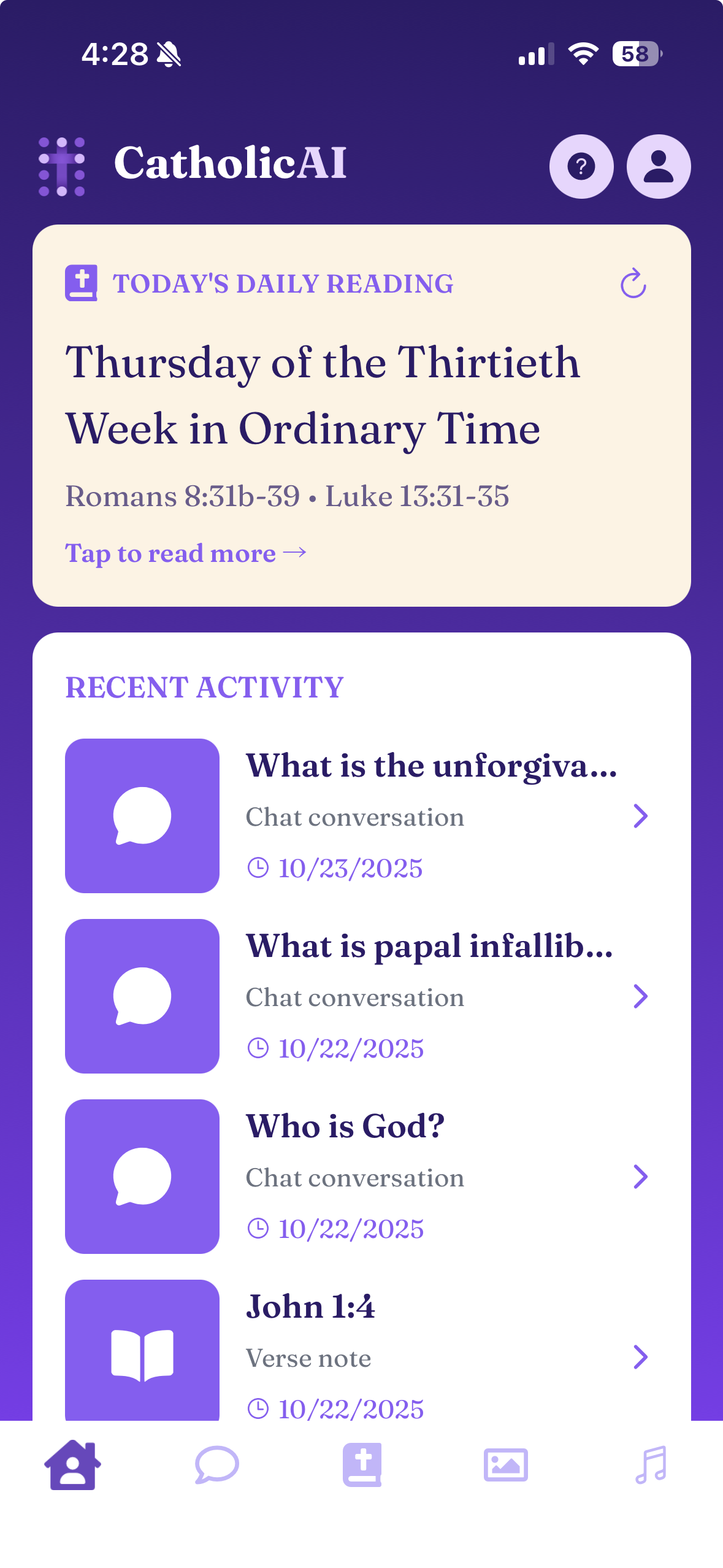 Catholic AI Bible Chat Interface